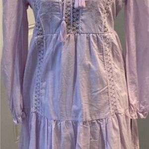 Elegant Lavender Long Sleeve Dress